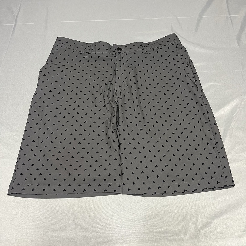 Adidas Ultimate365 Golf Shorts Mens 34 Gray All Over Logo Print Stretch